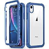 VEGO iPhone XR Full Body Case with Built-in Screen Protector, Clear Military Grade Heavy Duty Protection Cover 360 Degree Shockproof Case Compatible with iPhone XR 6.1 Inch - Blue