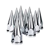 United Pacific 10570 33mm x 4 7/8" Chrome Plastic Super Spike Nut Cover - Push-On (10 Pack)