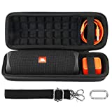 co2CREA Hard Travel Case Replacement for JBL Flip 6 FLIP 5 Waterproof Portable Bluetooth Speaker (Black Case + Inside Black)