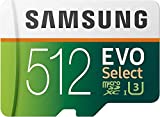 SAMSUNG EVO Select Micro SD Memory Card with Adapter, 512GB microSDXC UHS-I U3 100MB/s Full HD & 4K UHD for Photos, Videos, Music Storage, MB-ME512HA