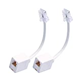 RJ45 to RJ11 Converter Adapter, 2-Pack Telephone RJ11 6P4C Female to RJ45 Ethernet 8P8C Male Cable Cord