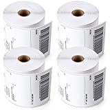 4 Rolls 4x6 Direct Thermal Shipping Labels, 1000 Labels (250 Labels per Roll), 1" Core, Perforated, White Mailing Postage Shipping Label Compatible with Zebra 2844 ZP-450 ZP-500 ZP-505