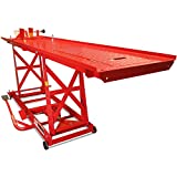 Titan Ramps Hydraulic Motorcycle Lift, Rated 1000 LB, Pneumatic Lift Hoist Jack Stand, for Mechanics, Workshops, and Homes