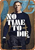 Dsydec James Bond No Time to Die 2020 Metal Signs Movie Poster Home Decor Art Prints Retro Gift 8x12 Inch