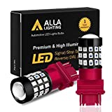 Alla Lighting 3156 3157 Red LED Bulbs Super Bright 2835 39-SMD 12V Brake Stop Turn Signal Lights Taillights Replacement 3056 3057 4157 3047 4057 3457 for Cars, Trucks, Motorcycles