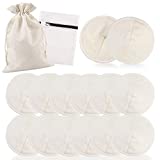 Phogary 12 PCS Washable Bamboo Nursing Pads, Reusable Organic Breast Pads with Laundry Bag and Storage Bag, Soft & Super Absorbent - Perfect Baby Shower Gift
