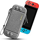 tomtoc Switch Case for Nintendo Switch, Slim Switch Sleeve with 10 Game Cartridges, Protective Switch Carry Case for Travel, with Original Patent and Military Level Protection, Gray
