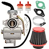 HIAORS PZ20 Carburetor with Air Fuel Filter Gasket for Coolster 125cc Kazuma Baja 50cc 90cc 110cc TaoTao 110B NST SunL Roketa Chinese Quad 4 Stroke Chinese ATV 4 Wheeler Go Kart Apollo 70cc Dirt Bike