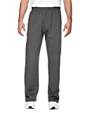 Fruit of the Loom Mens Open-Bottom Pocket Sweatpants (SF74R) -Charcoal H -XL