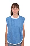 6 Pack Elaine Karen Premium Adult Bibs - for Men, Women Eating Cloth for Elderly Seniors and Disabled, Adjustable, Terry Clothing Protector, Machine Washable, Blue