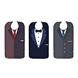 3 Pack Adult Bib For Eating-Bow Tie Design-Washable And Reusable Clothing Protector-Senior Adult Bibs For Men &Women-With Optional Crumb Catcher-Adjustable Snap Closure34“ X18”