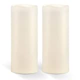 Homemory 10" x 4" Large Waterproof Outdoor Flameless Candles with Remote Control and Timer, Battery Operated Flickering LED Pillar Candles for Outdoor Larterns, Porch, Long Lasting, Set of 2