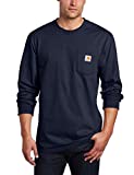 Carhartt Men's K126 Workwear Jersey Pocket Long-Sleeve Shirt (Regular and Big & Tall Sizes), Navy, Large