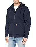 Carhartt Men's Rain Defender Rockland Quilt Lined Hooded Sweatshirt, new navy, Large