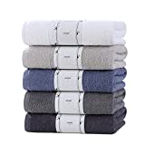 Bath Towels Set 24"x47" 5 Piece Bathroom Towels 100% Cotton Extra Soft Super Absorbent Size is More Suitable for Teenagers and Children (Multicolor)