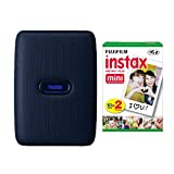 Fujifilm Instax Mini Link Smartphone Printer (Dark Denim) + Fuji Instax Mini Film (40 Sheets) - Instax Mini Link Printer Bundle