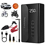 Portable Jump Starter Air Compressor, COOLCHONG 2 in 1 Start Power with Tire Pump, Power Bank and LED Light, 10400mAh (Up to 12V 6.0L Gas or 3.0L Diesel Engine) Auto Starter Booster Power Pack