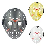 IronBuddy 3Pcs Jason Hockey Mask Costume Mask Prop for Cosplay Masquerade Party Halloween Decorations Dress Up