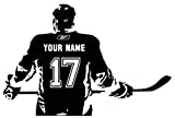 Personalized Custom Hockey Wall Decal - Choose Your Name & Numbers Custom Player Jerseys Vinyl Decal Sticker Decor Kids Bedroom (29" T x 44" W)