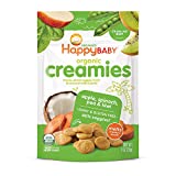 Happy Baby Organics Creamies Freeze-Dried Veggie & Fruit Snacks with Coconut Milk, Apple Spinach Pea & Kiwi, 1 Ounce (Pack of 8)