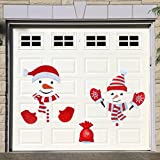 Flutesan Christmas Garage Door Magnets Decoration Reflective Snowman Garage Door Magnets Stickers Christmas Snowman Dad and Son for Garage Door Refrigerator Trailer RV Decor Party Decoration Supplies