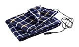 Electric Car Blanket, Heated 12 Volt Throw Fleece Blanket for Car, RV Good for Cold Weather, Tailgating and Drive-ins (Blue)