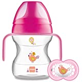 MAM Learn to Drink Cup and Soother, 6 Months, 190 ml (Pink)