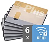 valonic RFID blocking sleeves | horizontal slot | 6-pack | sturdy clear plastic | card protection for credit cards and debit cards