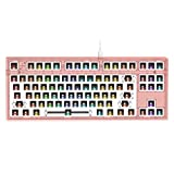 FL ESPORTS MK870 CMMK 87 Keys RGB Modular Mechanical Keyboard, 80% TKL Wired Gaming Keyboard DIY Kit w/Hot-Swap Switch Sockets (5-pin) & Customizable Software Supported (Barebones, Frosted Pink)
