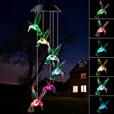 KANKIKUSUI Hummingbird Wind Chime Solar Wind Chimes Outdoor intdoor Decor Hummingbird Gifts Gifts fo Mom Grandmother Dad Mother Friends Childs Thanksgiving Gifts mom Best Gifts Memorial Wind Chimes.