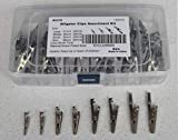 IEUYO Metal Alligator Clips Assortment Kit for Battery Test Lead Steel Crocodile Clamps, Place Card Holder,Silver Tone Nickel Plated 100PCS/4 Sizes 51/45/35/28mm(Large/Middle/Small/Mini)