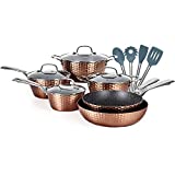 LovoIn 14 pcs Cookwares, Pots and Pans Set Has a non-stick, durable and Anti-Scalding Surface New Version of Hammer Fryer, induction Dishwasher/Oven/Stovetop