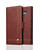 FLYEE Case Compatible with Samsung Galaxy Note 9(6.4 inch,Released in 2018),Wallet Case for Men with Card Holder,Ultra Slim PU Leather Magnetic(Kickstand) Card Slots-Embossed Flowers Brown