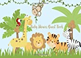Baby Shower Guest Book: Safari Jungle Welcome Baby cute animals Sign in book with Advice for Parents & Bonus Gift Log