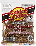 Golden Flake Fried Pork Cracklin Strips Mildly Seasoned with Red Pepper- 3.25 oz. Bags (3 Bags)