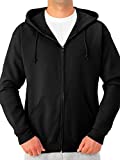 Jerzees Men's NuBlend Fleece Sweatshirts & Hoodies, Full Zip-Black, Medium