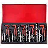 Orion Motor Tech OMT Metric Thread Repair Tool Kit | HSS Drill Bits Taps Threaded Inserts Installation Tool and Tang Break-Off Tool Set for Repairing M5 M6 M8 M10 M12 Internal Screw Holes, 131pcs