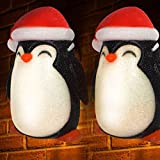 SANKUU Christmas Porch Light Covers, Holiday Outdoor Light Covers Christmas Snowman Outdoor Decoration for Porch Lights, Garage Lights (Penguin)