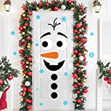 MISS FANTASY Christmas Door Stickers Christmas Snowman Door Decor Stickers Christmas Door Decorations Christmas Snowman Craft Stickers for Xmas Garage Door Refrigerator Wall Window Decor