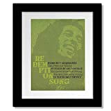 Redemption Song by Bob Marley - Print, Poster, Framed Art, Canvas or Plaque - Reggae Music Lyric Illustration Wall Artwork