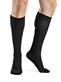 Sigvaris 186CC99 Casual Cotton 15-20mmHg Closed Toe Men's Knee High Sock Size: C (11.5-14), Color: Black 99