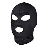 Boogaa Full Cover Zentai Hood Mask Elastic Black Breathable Open Eyes Open Mouth Mask Cosplay Costume Hood Unisex Headgear