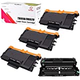 Compatible Brother TN850 TN820 Toner & DR820 Drum Unit Set Replacement for Brother DR-820 TN-850 TN-820 by UniVirgin - 3 x Toner & 1 x Drum