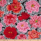 Kaffe Fassett Collective 2021 Brocade Peony Crimson, Quilting Fabric by the Yard