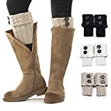 Women Boot Knit Cuffs,Short Crochet Leg Warmers, Variety of Styles Winter Warm Cuff Socks 3 Pairs by REDESS