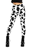 Tipsy Elves Cow Spotted High Waisted Leggings w/Keypocket at Waistband for Women Size X-Large