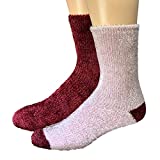 True Energy Women's All-Day Warmth Cozy Chenille Socks with Infrared Thread- Pain Relief & Circulation Help (Pink/Burgundy)