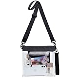 Vorspack Clear Bag TPU Clear Crossbody Bag Stadium Approved Clear Purse with Inner Pocket for Sport Event Festival Concert Work Travel - Black