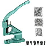 FLK Tech Hand Press Grommet Machine Craft/Industrial Use Heavy Duty with 1500 Grommets Eyelet, 3 Dies Grommet Punch Tool