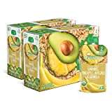 Happy Baby Organics Clearly Crafted Stage 2 Baby Food, Bananas, Pineapples, Avocado & Granola, 4 Ounce Pouch (Pack of 16) packaging may vary